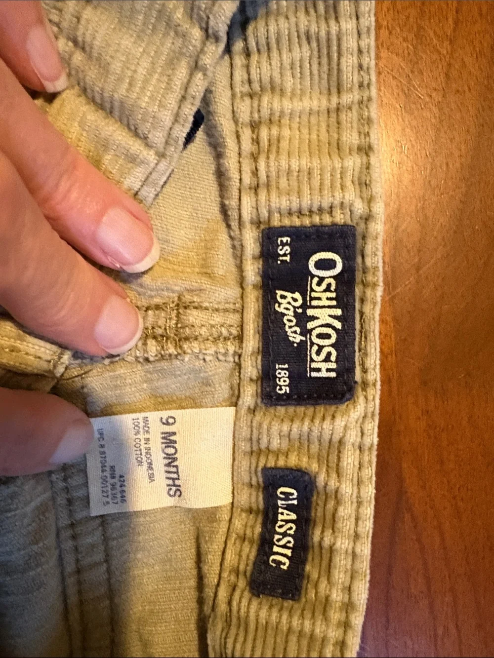 OshKosh B'gosh Light Beige Corduroy Jeans for Kids